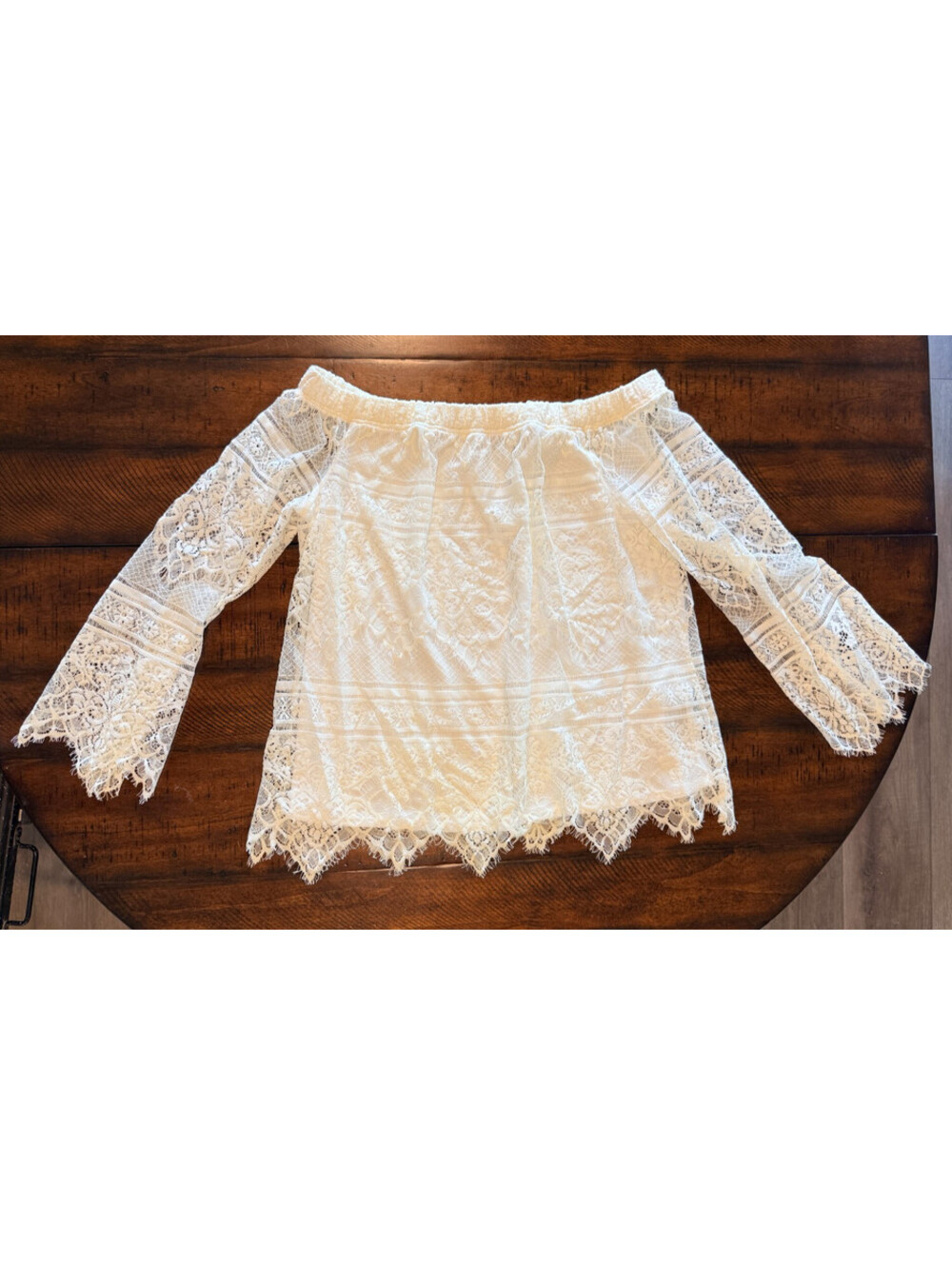 Apt. 9 Women's White Off The Shoulder Lace Blouse Size Large
